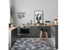 Kusový koberec TOLEDO Geometric - šedý/modrý