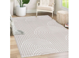 Kusový koberec ELLEN Waves - krémový/bílý