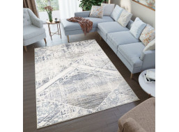 Kusový koberec RIVOLI Pattern - světle béžový/modrý