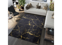 Kusový koberec TOSCANA Marble - černý/zlatý