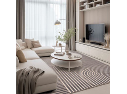 Kusový koberec MADISON Lines - šedý/krémový