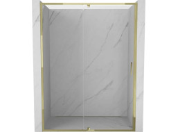 Sprchové dveře MEXEN EXO pivotové - dvoudílné - 135 cm - čiré - zlaté - 819-135-000-50-00