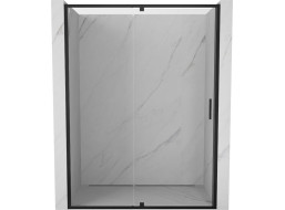 Sprchové dveře MEXEN EXO pivotové - dvoudílné - 140 cm - čiré - černé - 819-140-000-70-00
