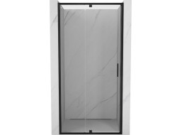 Sprchové dveře MEXEN EXO pivotové - dvoudílné - 125 cm - čiré - černé - 819-125-000-70-00
