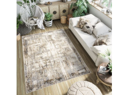 Kusový koberec HERA Pattern - hnědý/krémový