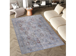 Kusový koberec RITZ Tiles - šedý/modrý/červený