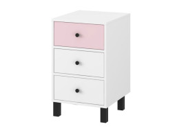 Noční stolek ELEGANT - bílý/růžový
