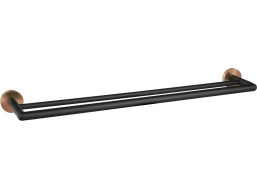 Sapho LARISSA dvojitý držák ručníků 600mm, černá/měď mat WS011BC