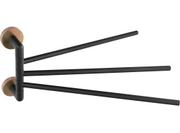 Sapho LARISSA trojitý držák ručníků otočný 350mm, černá/měď mat WS022BC