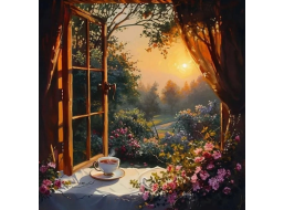 NORIMPEX Diamantové malování Zátiší s čajem 30x40cm