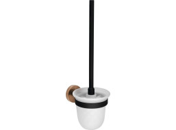 Sapho LARISSA WC štětka závěsná, mléčné sklo, černá/měď mat WS008BC