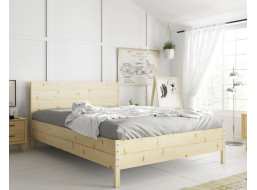 Postel z masivu borovice s úložným prostorem CONTINENTAL - 200x160 cm - bez povrchových úprav