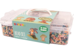 PLAYBOX Zažehlovací korálky v plastovém kufříku Mellow pastel + destička a předlohy 12000ks