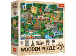 TREFL Dřevěné puzzle Slavná francouzská místa 1000 dílků