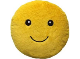 Dekorační kulatý polštář SUPER SMILE 45 cm - žlutý