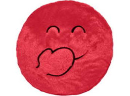 Dekorační kulatý polštář SUPER SMILE 45 cm - tmavě růžový