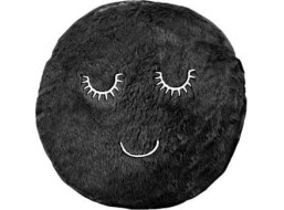 Dekorační kulatý polštář SUPER SMILE 45 cm - černý