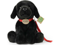 Rappa Plyšový pes labrador černý s vodítkem 28 cm ECO-FRIENDLY