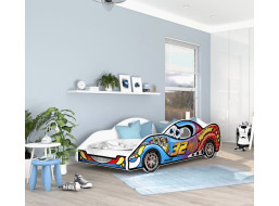Dětská postel auto DYLAN 180x90 cm - modrá (4)