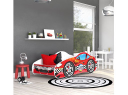 Dětská postel auto JUSTIN 140x70 cm - červená (3)
