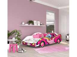 Dětská postel auto OLLIE 180x90 cm - růžová (6)