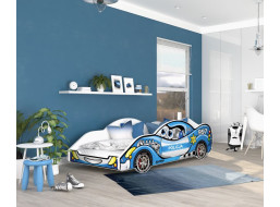 Dětská postel auto PAUL 180x90 cm - modrá (2)