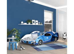 Dětská postel auto STUART 180x90 cm - modrá (15)