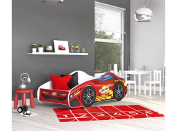 Dětská postel auto THOMAS 140x70 cm - červená (1)