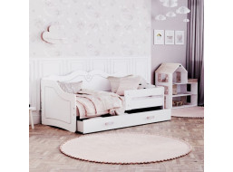 Dětská jednolůžková postel LILI se šuplíkem 180x80 cm - bílá