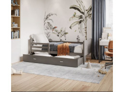 Dětská postel se šuplíkem MAX S - 160x80 cm - šedá - vláček