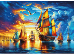 ART PUZZLE Puzzle Přístav barevných plachetnic 500 dílků