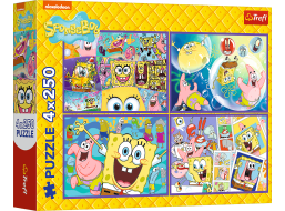 TREFL Puzzle Šílený svět Spongeboba 4x250 dílků