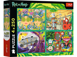TREFL Puzzle Zvrácený svět Ricka a Mortyho 4x250 dílků