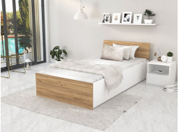 Postel PANAMA 200x90 cm - bílá/dub craft