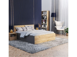 Postel PANAMA 200x120 cm - šedá/dub craft