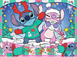 RAVENSBURGER Puzzle Disney: Stitch o Vánocích XXL 100 dílků