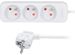 Solight prodlužovací přívod 5m, 3 zásuvky, 16A/3680W, PVC, bílý