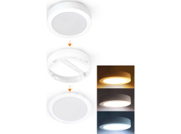 Solight LED mini panel koupelnový 2v1, 3CCT, podhledový/přisazený, 18W, 1530lm, IP54, bílá, kulatý