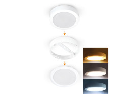 Solight LED mini panel koupelnový 2v1, 3CCT, podhledový/přisazený, 24W, 2040lm, IP54, bílá, kulatý