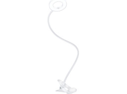 Solight LED stmívatelná stolní lampička s klipem bílá, 300lm, nastavitelná teplota světla, USB