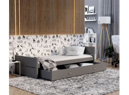 Dětská postel se šuplíkem TYMON - 200x90 cm - šedá