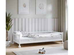 Dětská Montessori postel z masivu borovice STEVE - 180x80 cm - BÍLÁ