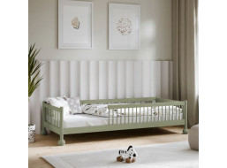 Dětská Montessori postel z masivu borovice STEVE - 180x80 cm - OLIVOVĚ ZELENÁ