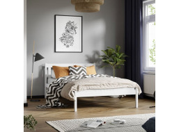Dětská postel z masivu borovice TINA - 200x120 cm - BÍLÁ