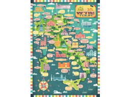 RAVENSBURGER Puzzle Mapa Itálie - Italská vinařská prohlídka 1000 dílků