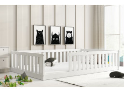 Dětská Montessori postel z masivu borovice BELLA 200x120 cm - bílá