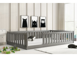 Dětská Montessori postel z masivu borovice BELLA 200x120 cm - grafitová