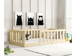 Dětská Montessori postel z masivu borovice BELLA 160x80 cm - bez povrchových úprav