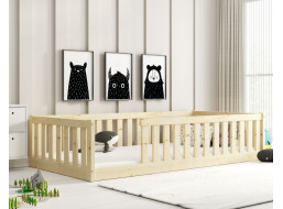 Dětská Montessori postel z masivu borovice BELLA 190x90 cm - bez povrchových úprav