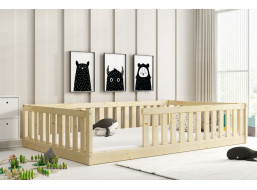 Dětská Montessori postel z masivu borovice BELLA 200x120 cm - bez povrchových úprav